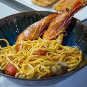 Pasta tagliolini con gambas
